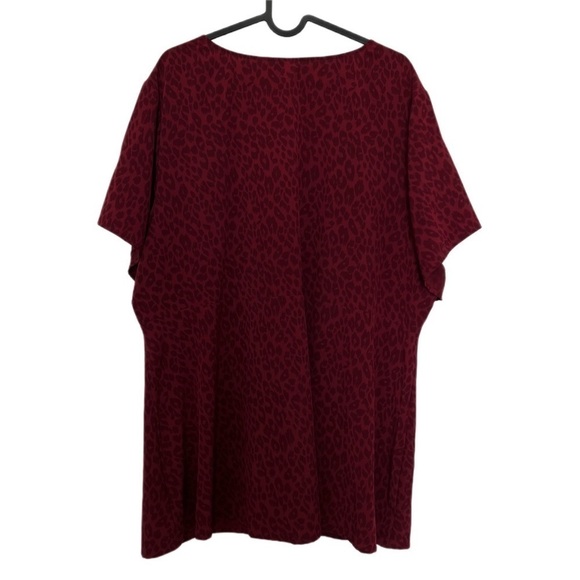 Torrid Chablis Button-Front Top in Red Multi Cheetah / Leopard Print Size 3X - Picture 6 of 8